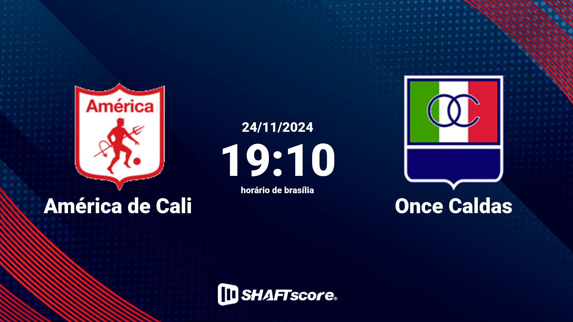 Estatísticas do jogo América de Cali vs Once Caldas 24.11 19:10