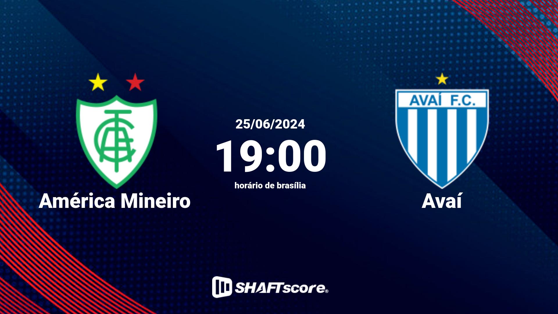Estatísticas do jogo América Mineiro vs Avaí 25.06 19:00