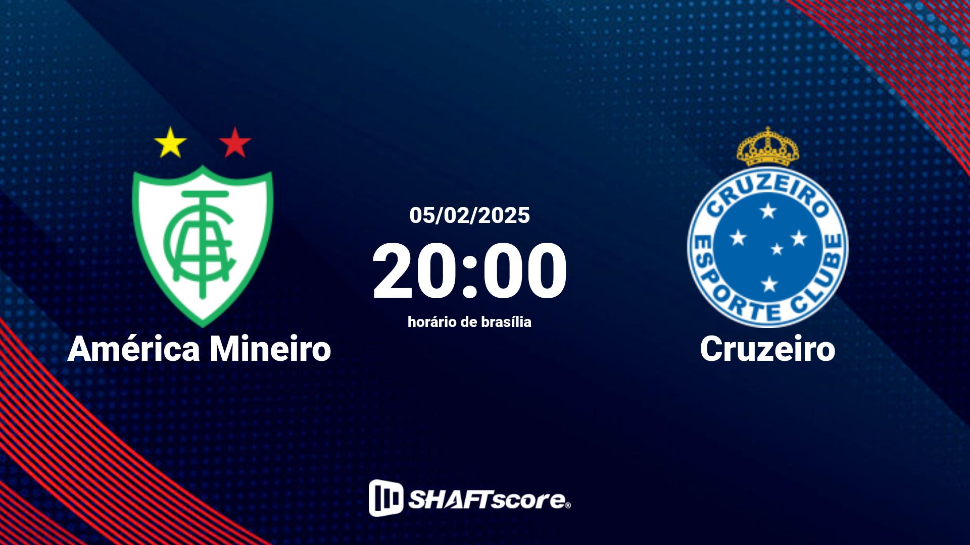 Estatísticas do jogo América Mineiro vs Cruzeiro 05.02 20:00