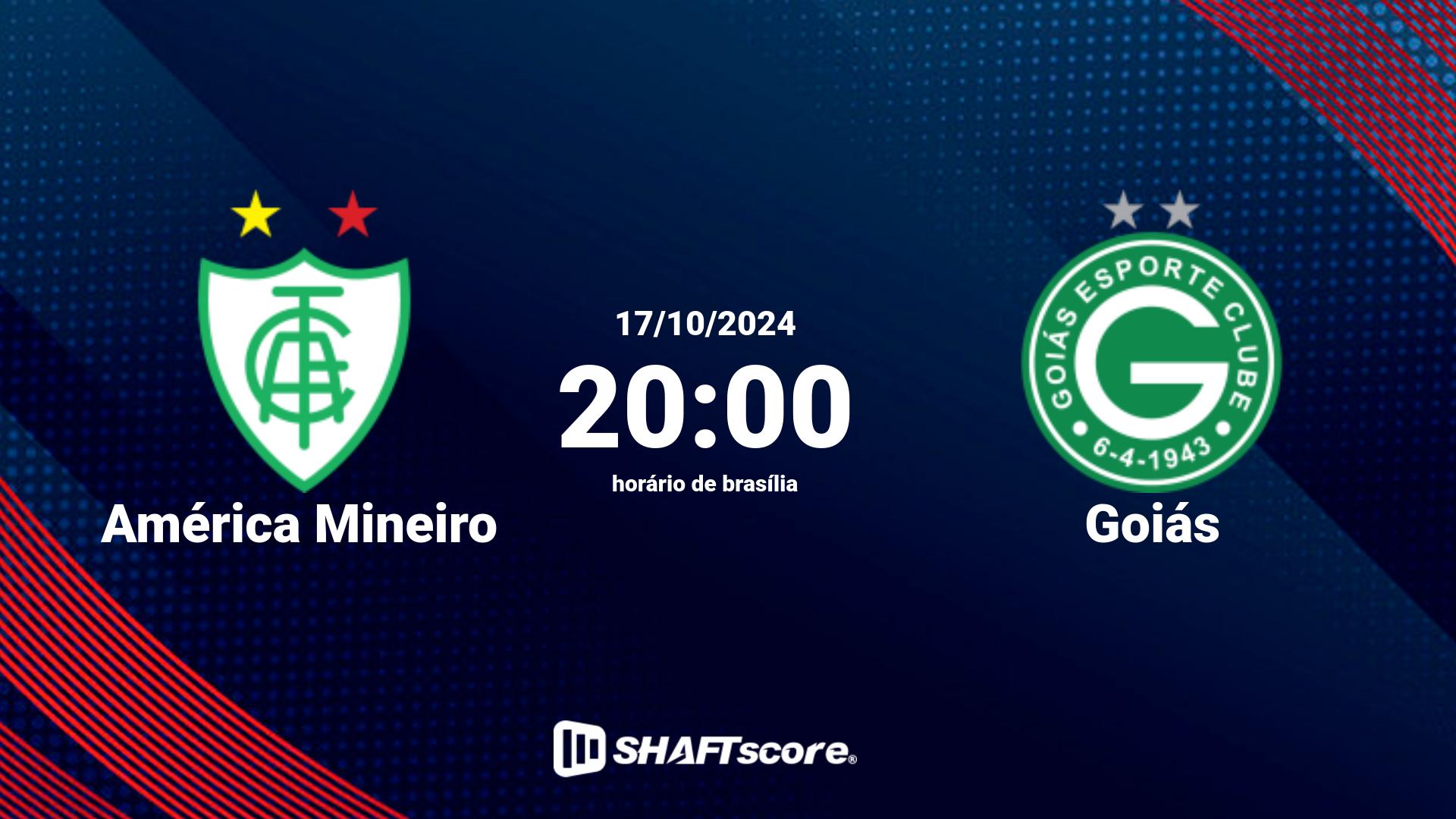 Estatísticas do jogo América Mineiro vs Goiás 17.10 20:00