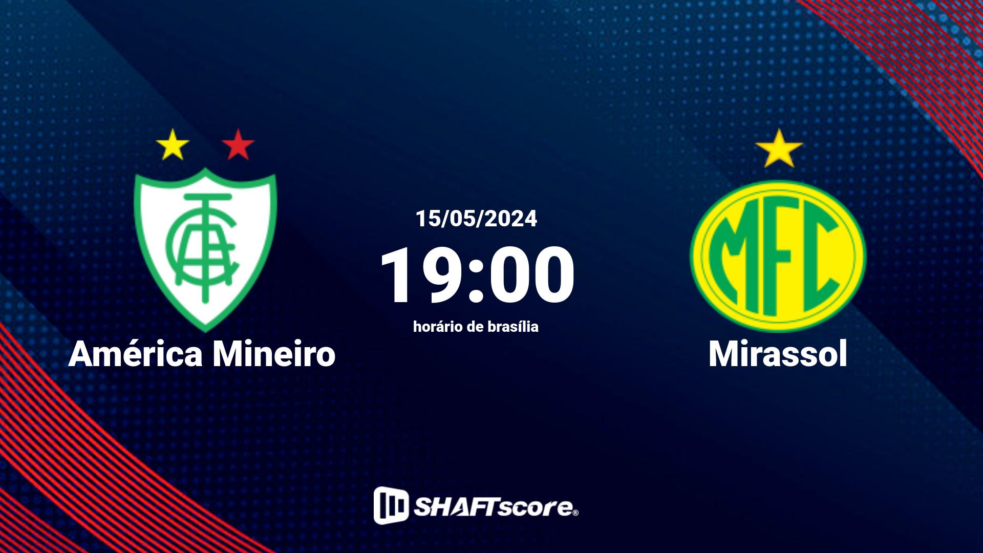 Estatísticas do jogo América Mineiro vs Mirassol 15.05 19:00