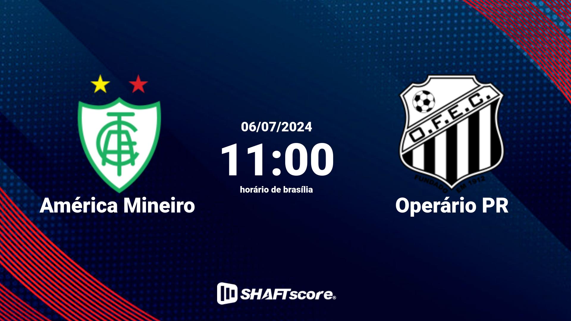 Estatísticas do jogo América Mineiro vs Operário PR 06.07 11:00