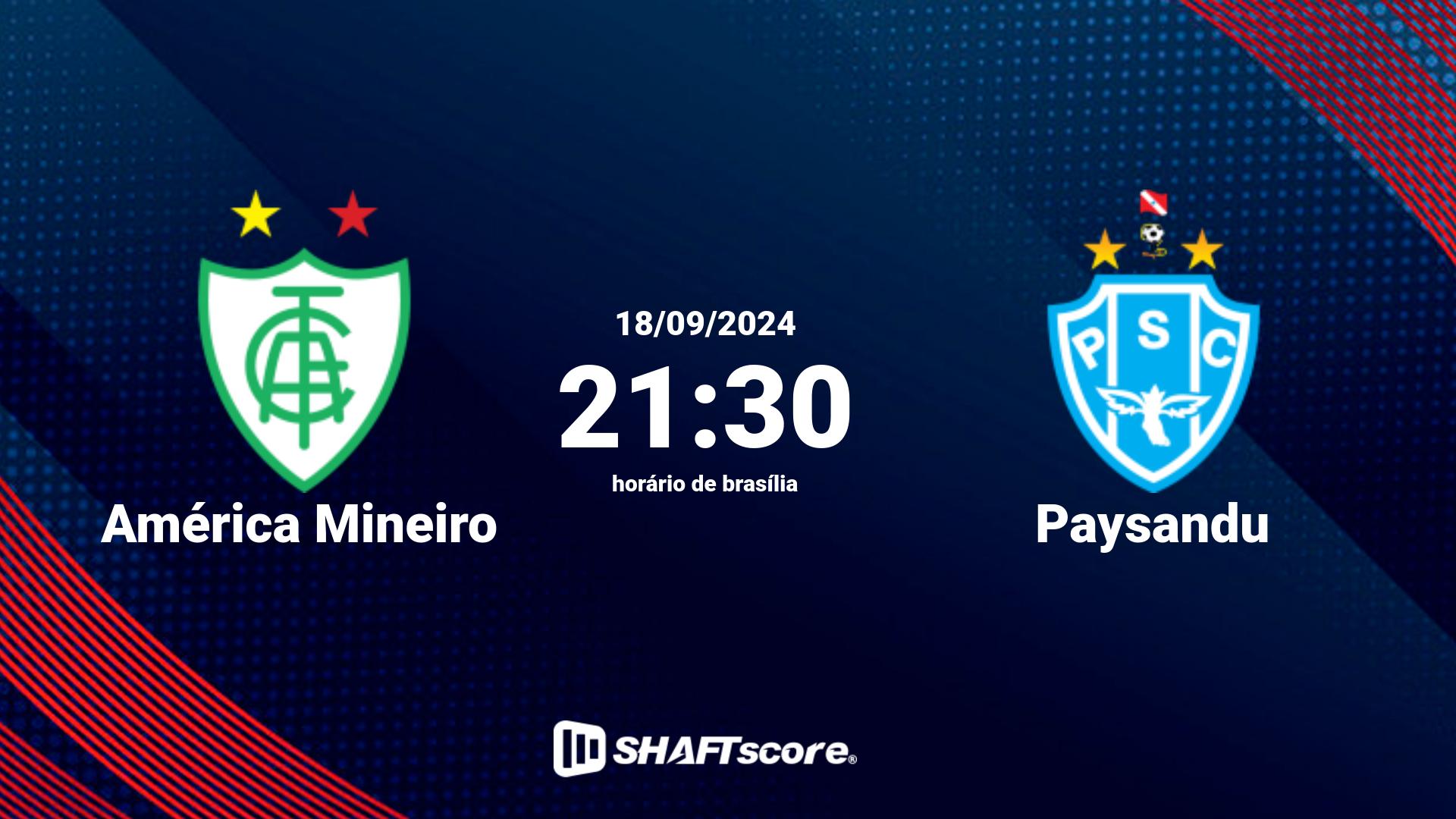 Estatísticas do jogo América Mineiro vs Paysandu 18.09 21:30