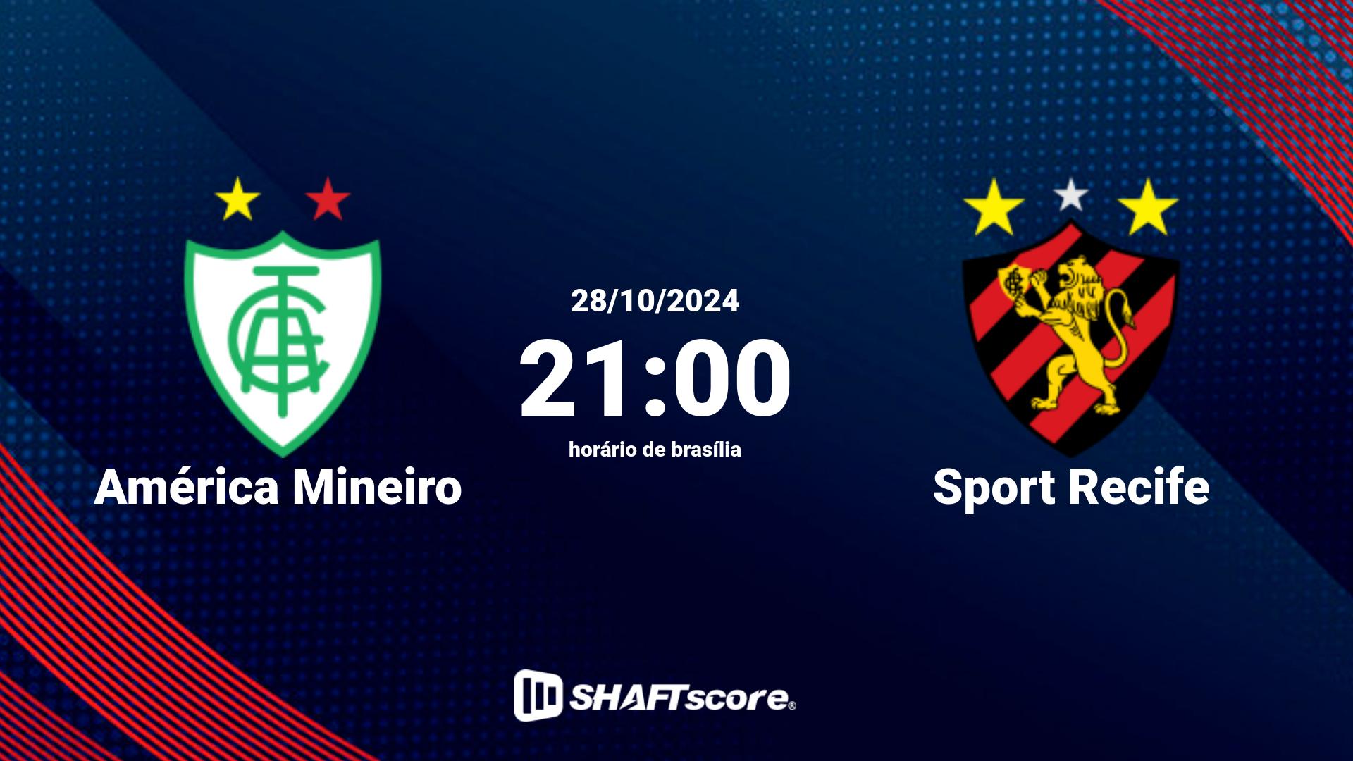 Estatísticas do jogo América Mineiro vs Sport Recife 28.10 21:00