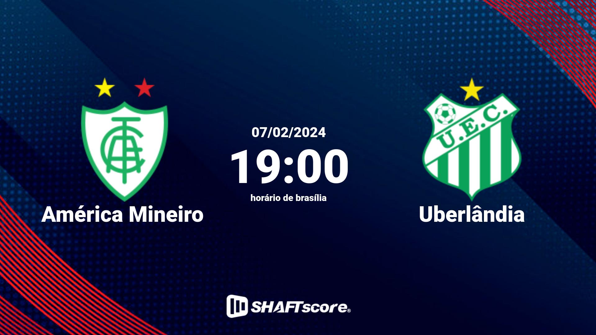 Estatísticas do jogo América Mineiro vs Uberlândia 07.02 19:00