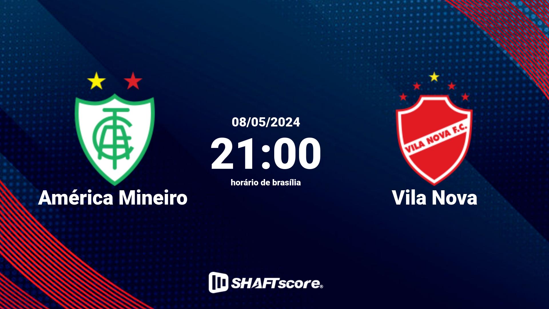 Estatísticas do jogo América Mineiro vs Vila Nova 08.05 21:00