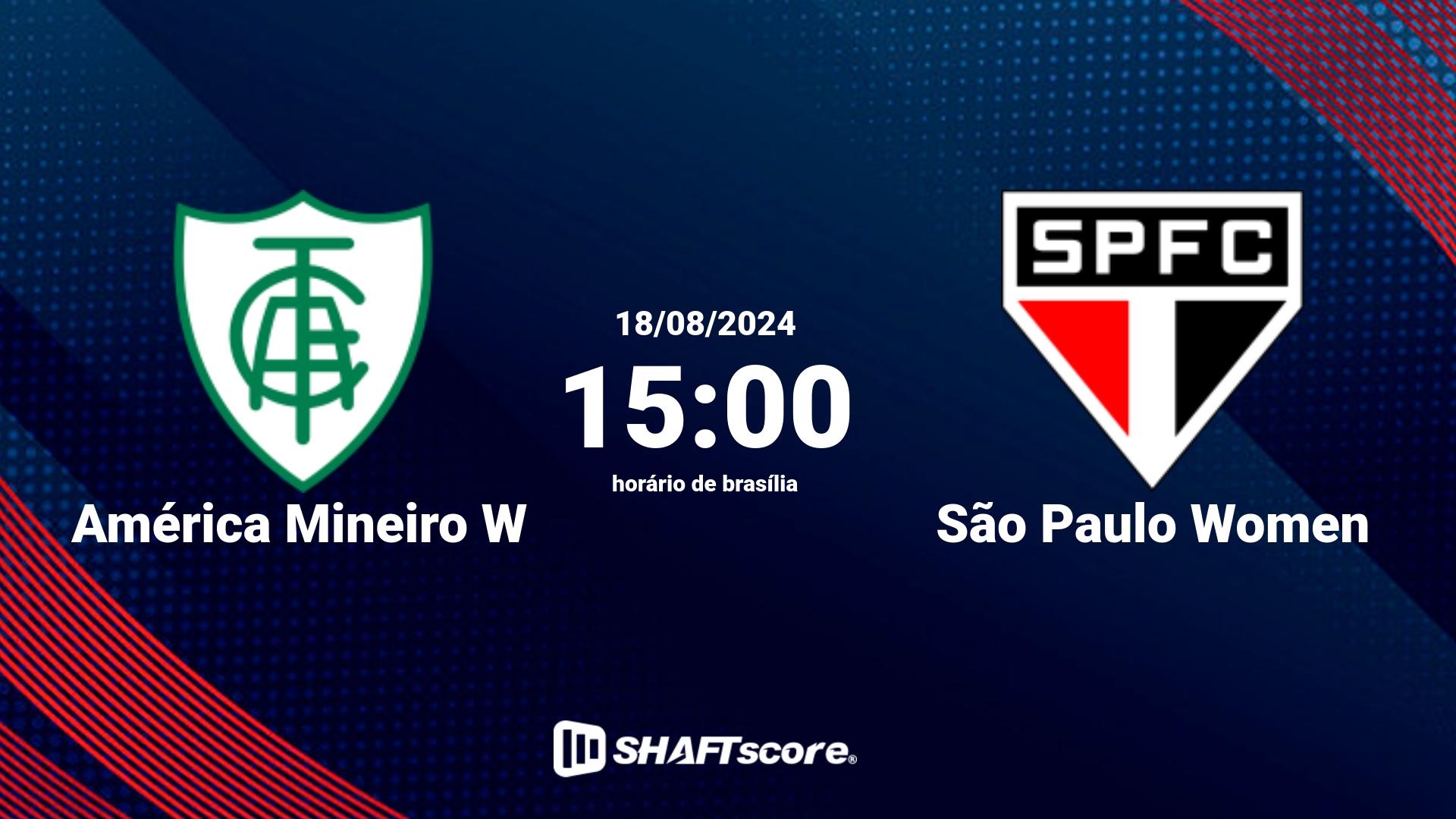 Estatísticas do jogo América Mineiro W vs São Paulo Women 23.06 15:00