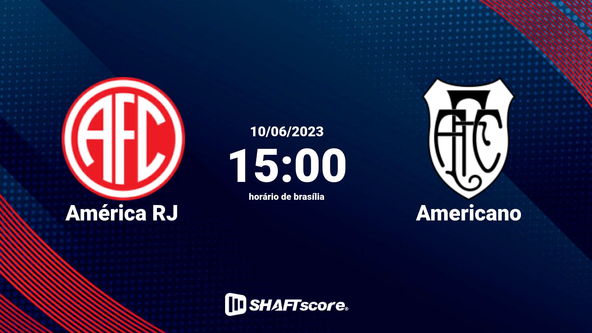 Estatísticas do jogo América RJ vs Americano 10.06 15:00