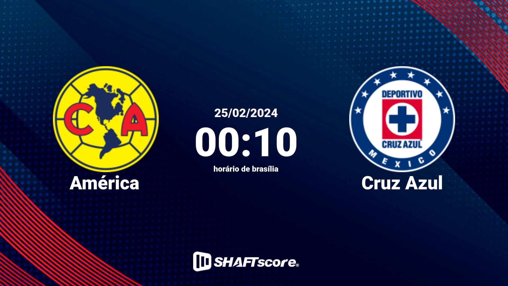 Estatísticas do jogo América vs Cruz Azul 25.02 00:10