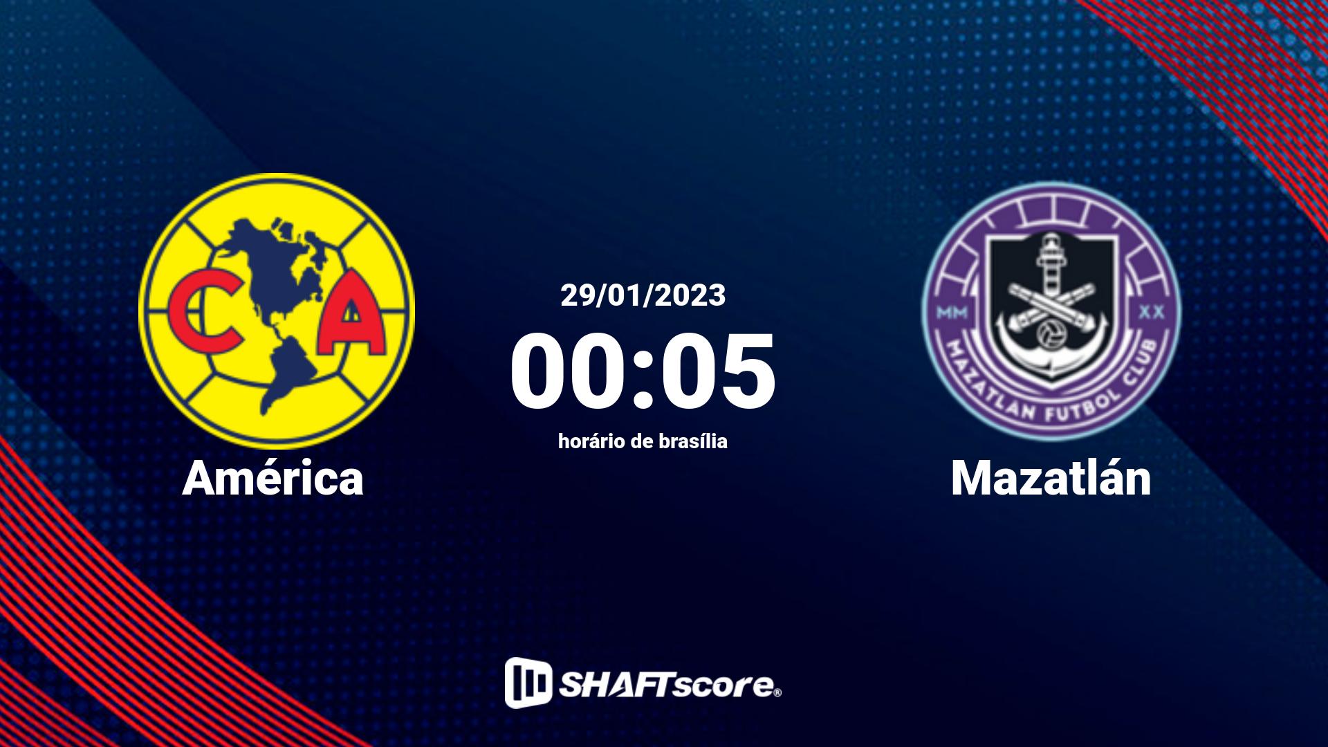 Estatísticas do jogo América vs Mazatlán 29.01 00:05