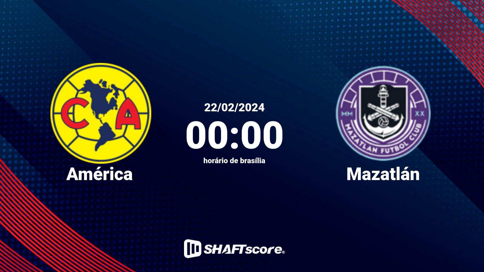 Estatísticas do jogo América vs Mazatlán 22.02 00:00