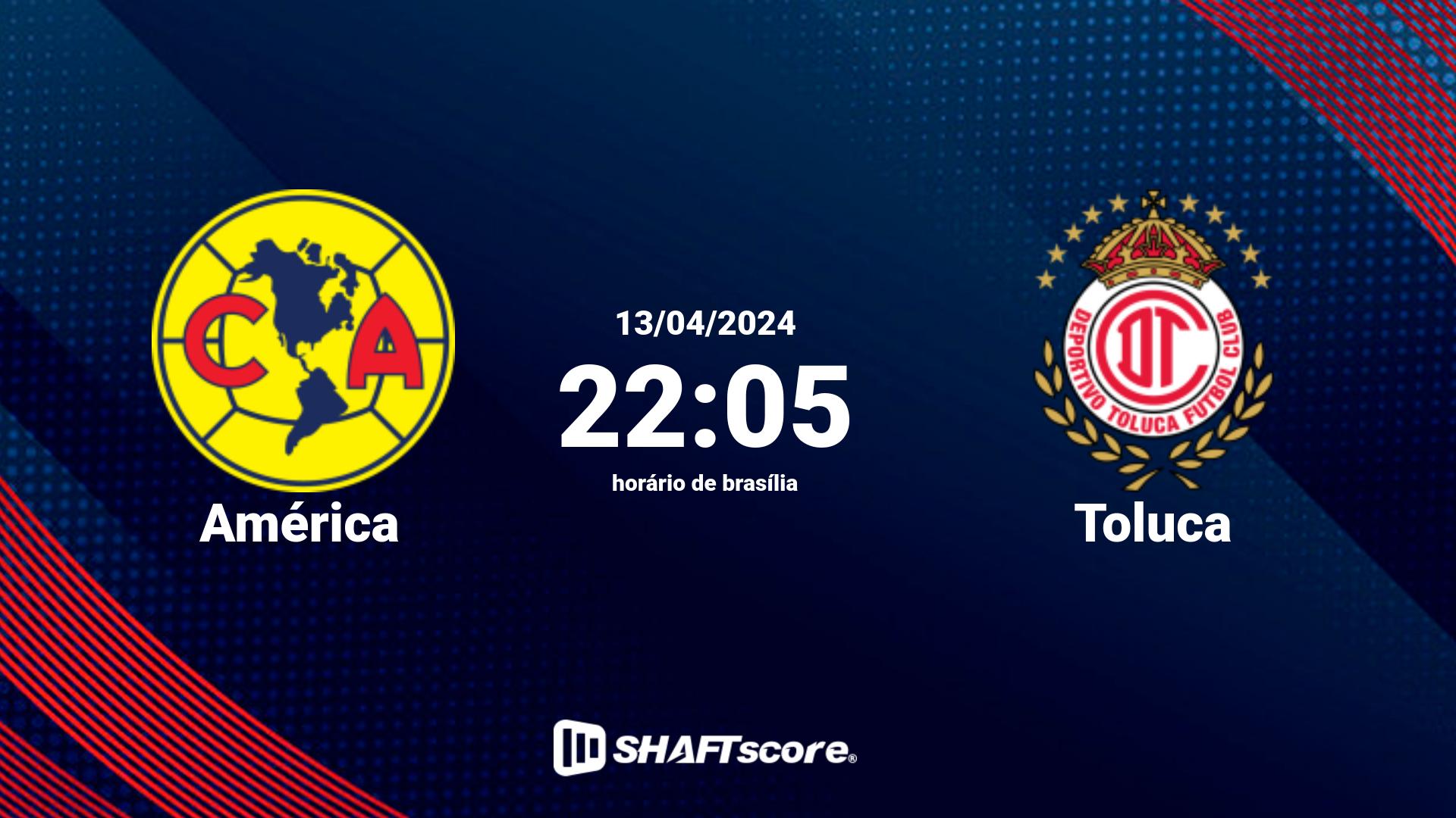 Estatísticas do jogo América vs Toluca 13.04 22:05