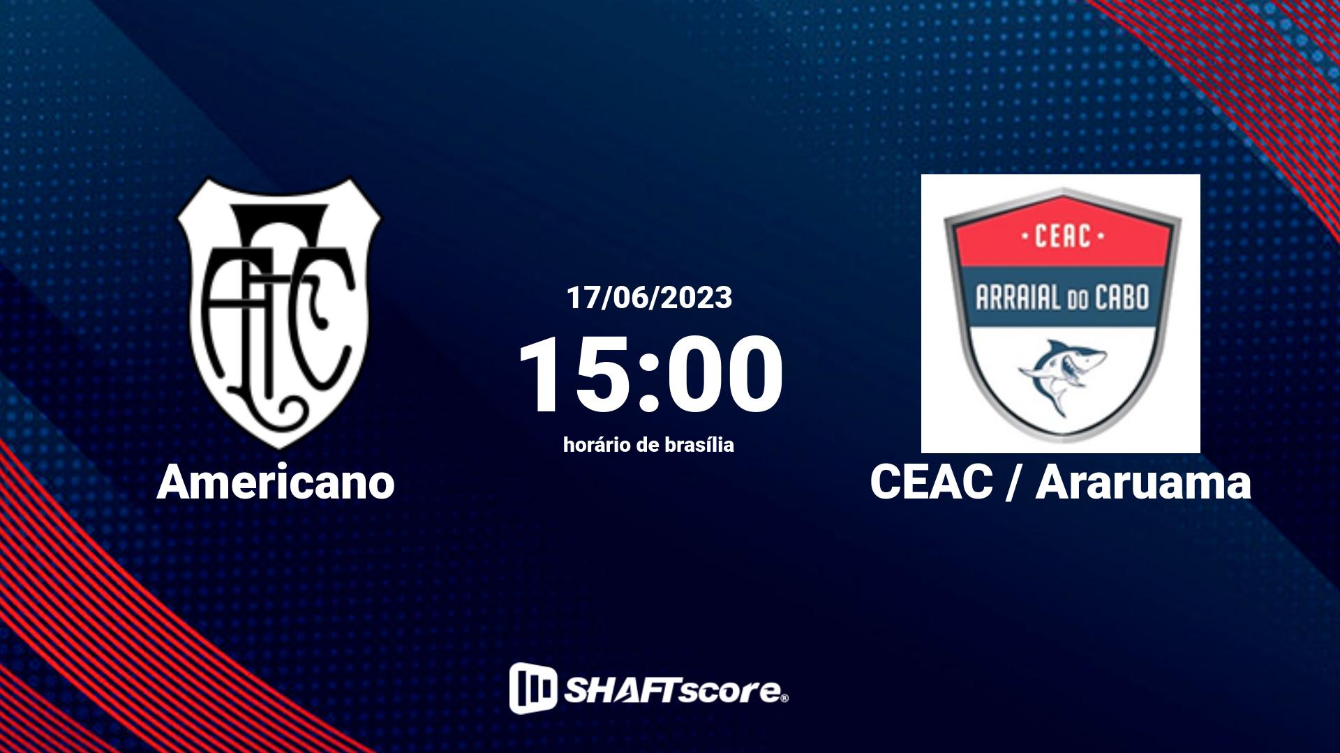 Estatísticas do jogo Americano vs CEAC / Araruama 17.06 15:00