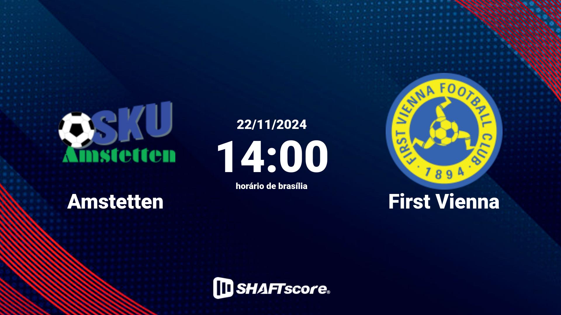 Estatísticas do jogo Amstetten vs First Vienna 22.11 14:00