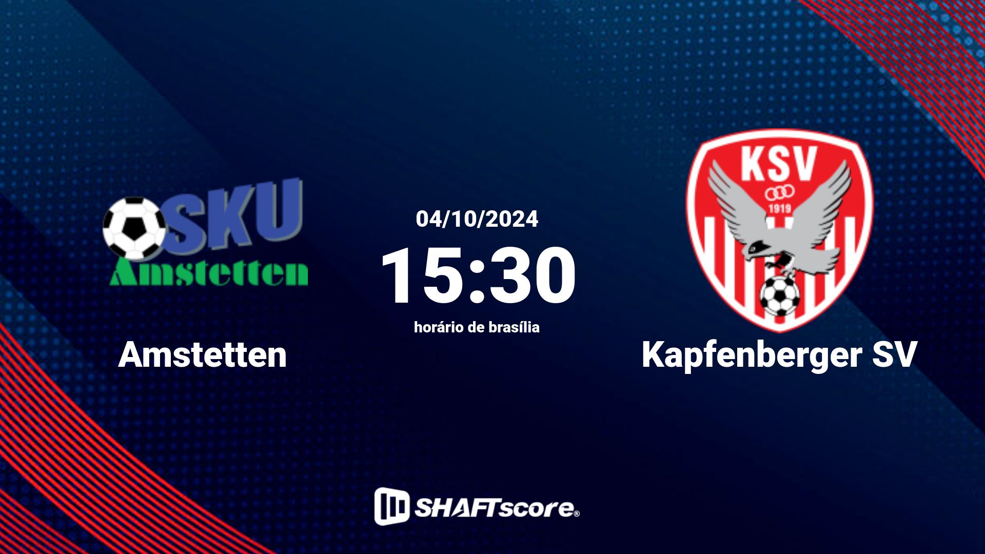 Estatísticas do jogo Amstetten vs Kapfenberger SV 04.10 15:30