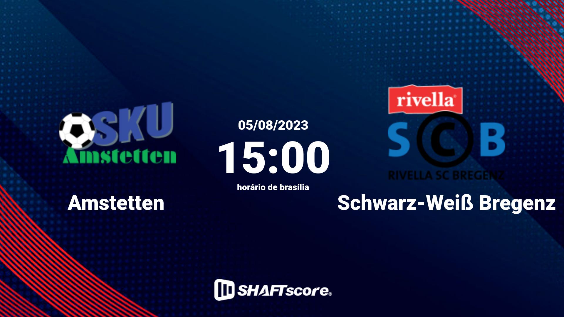 Estatísticas do jogo Amstetten vs Schwarz-Weiß Bregenz 05.08 15:00