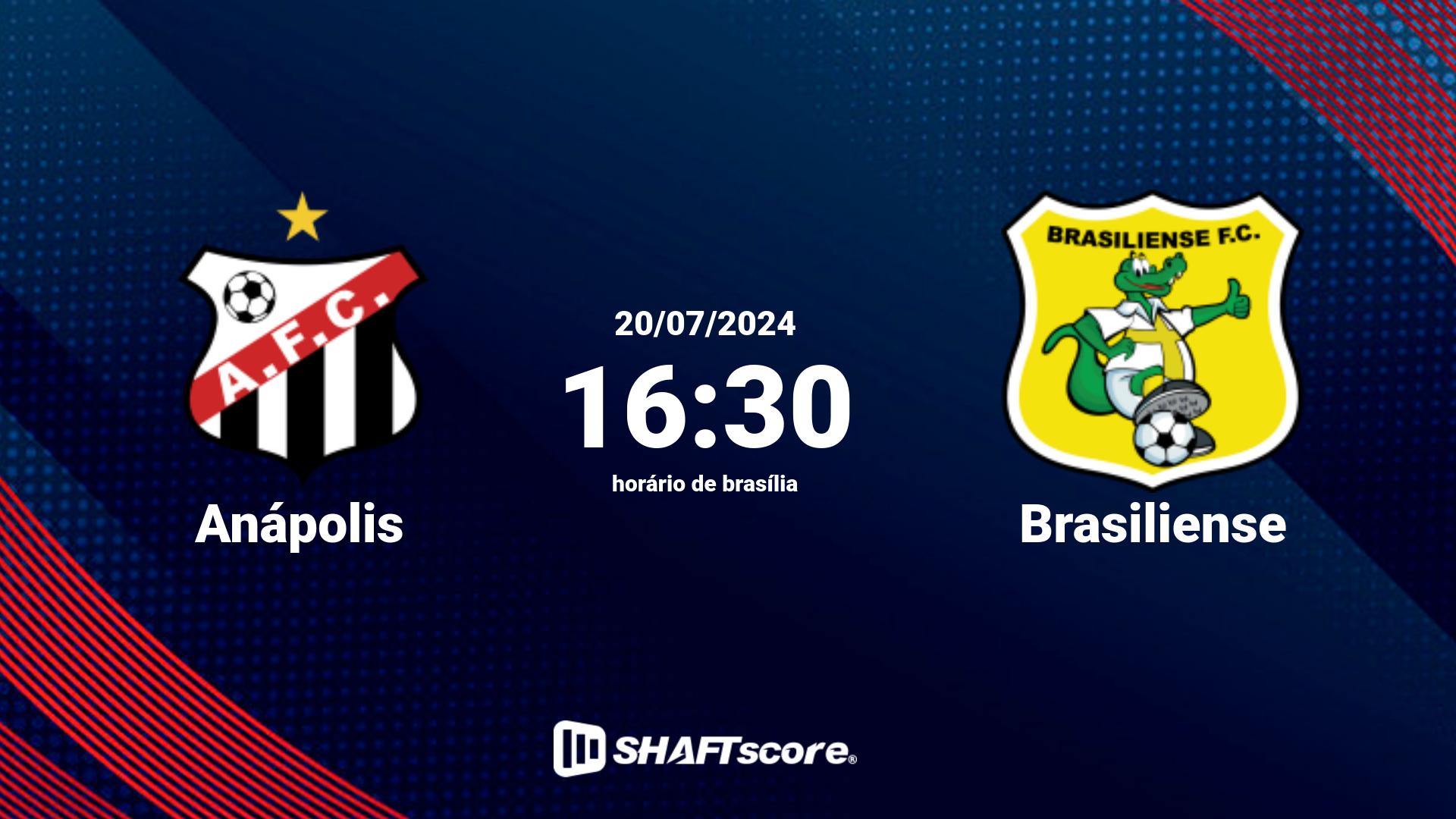 Estatísticas do jogo Anápolis vs Brasiliense 20.07 16:30