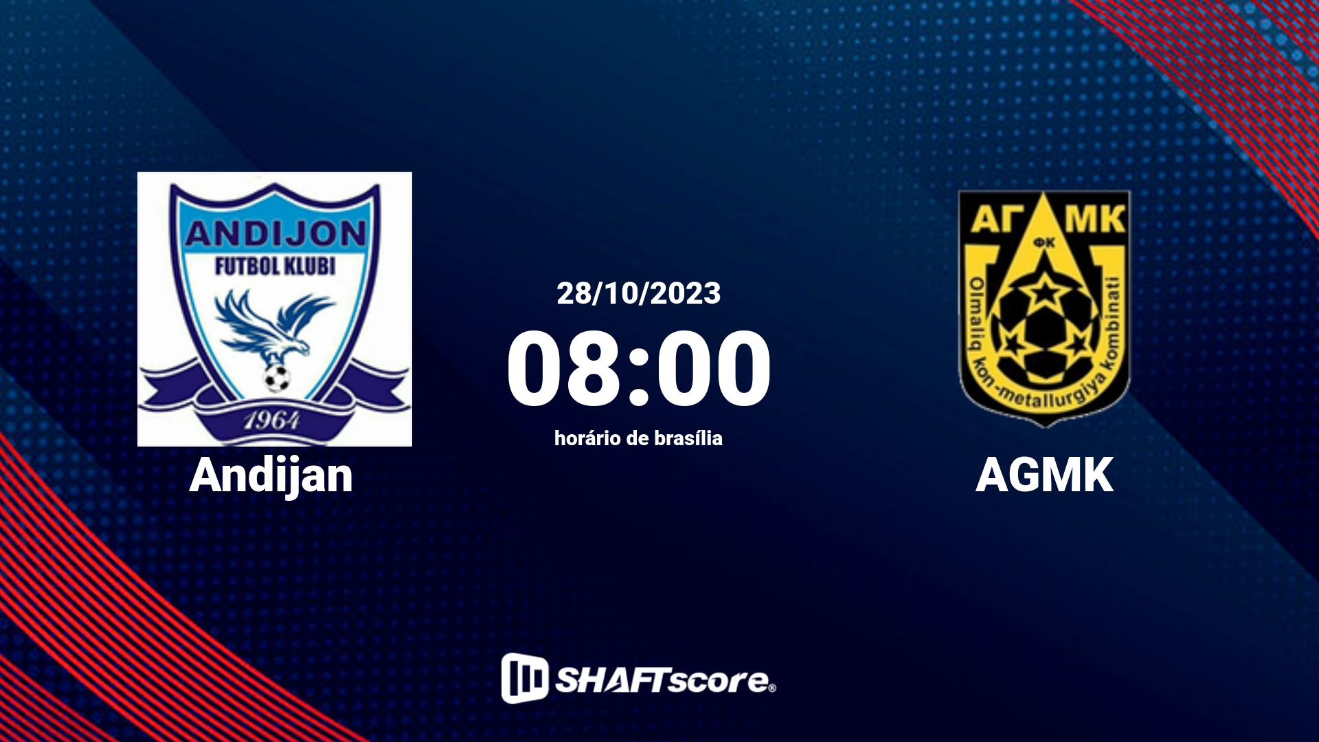 Estatísticas do jogo Andijan vs AGMK 28.10 08:00