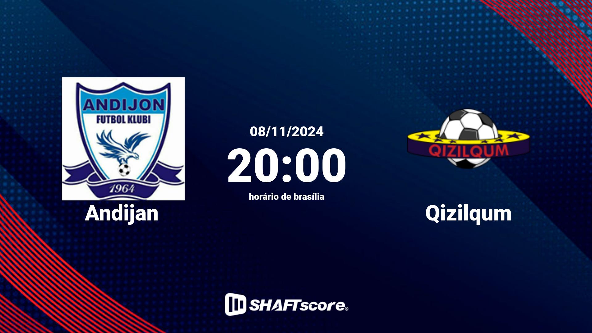 Estatísticas do jogo Andijan vs Qizilqum 08.11 20:00