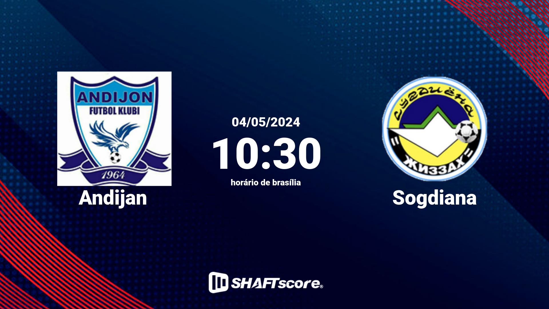 Estatísticas do jogo Andijan vs Sogdiana 04.05 10:30