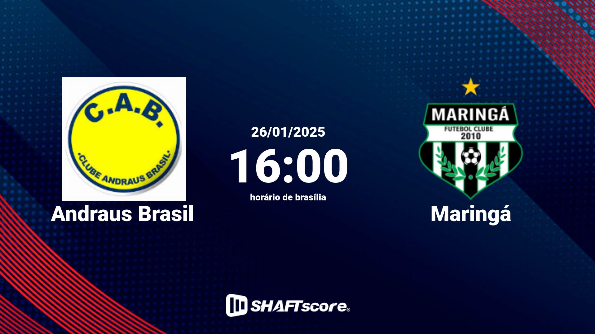 Estatísticas do jogo Andraus Brasil vs Maringá 26.01 16:00