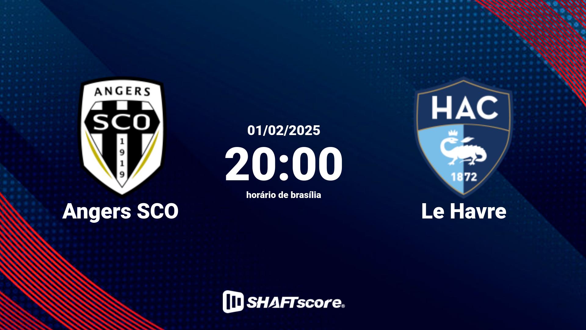 Estatísticas do jogo Angers SCO vs Le Havre 01.02 20:00