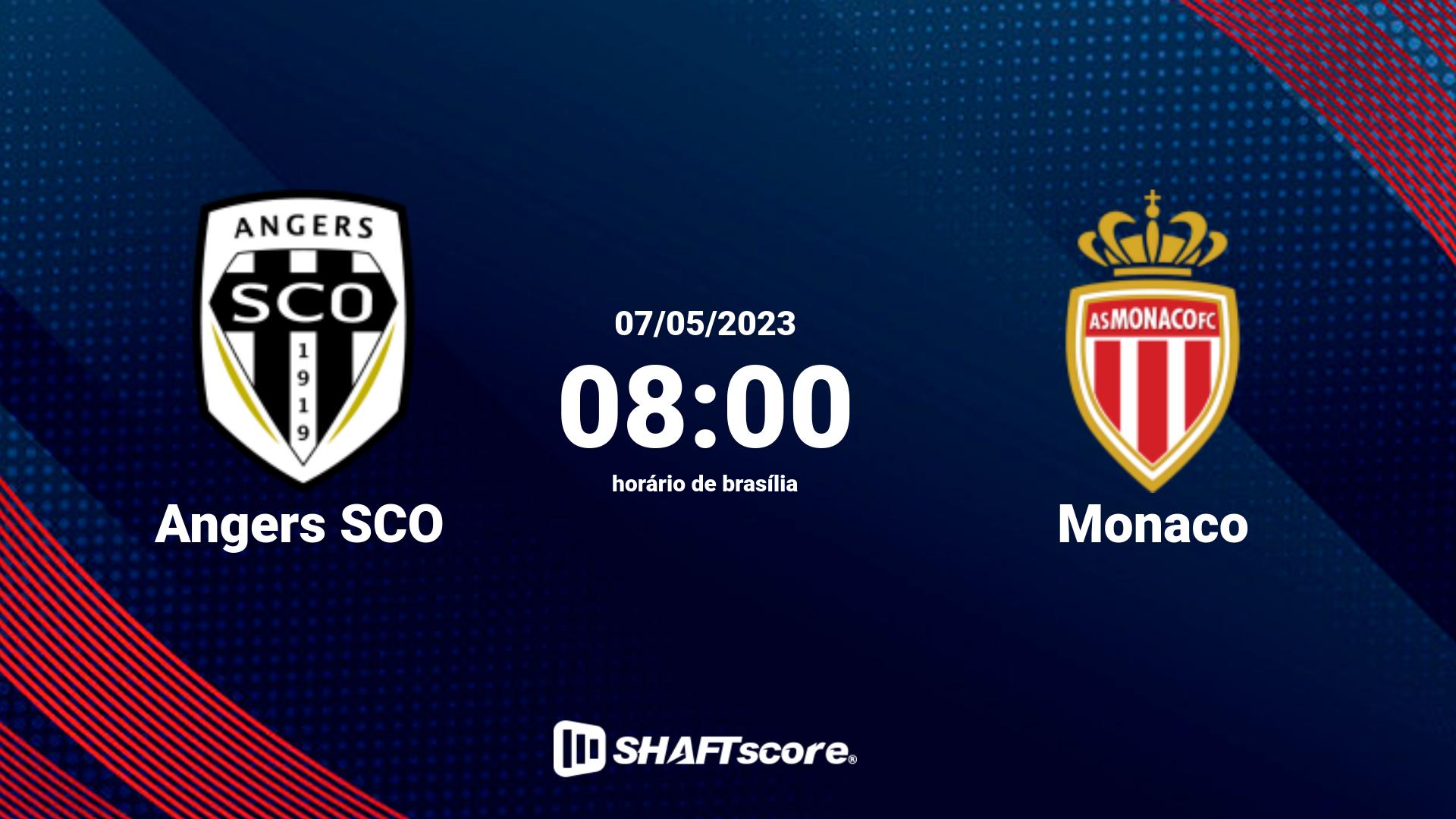 Estatísticas do jogo Angers SCO vs Monaco 07.05 08:00