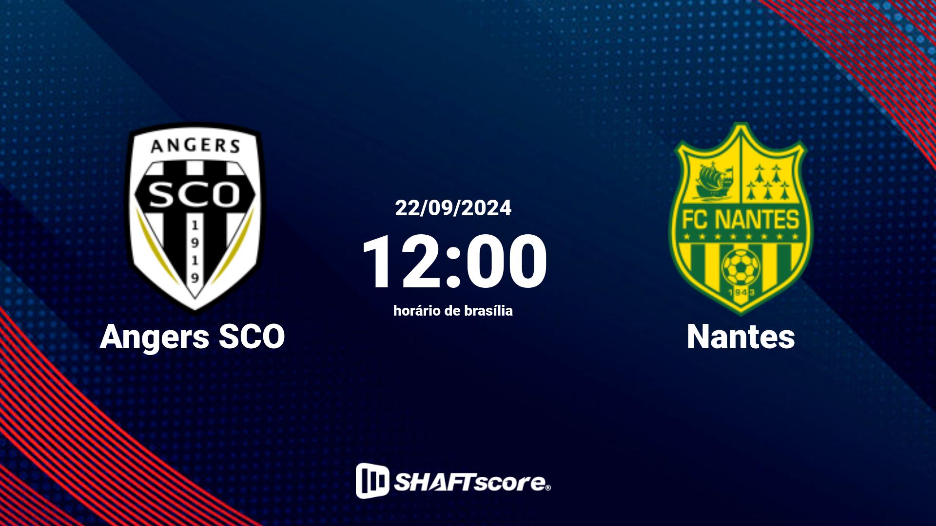 Estatísticas do jogo Angers SCO vs Nantes 22.09 12:00