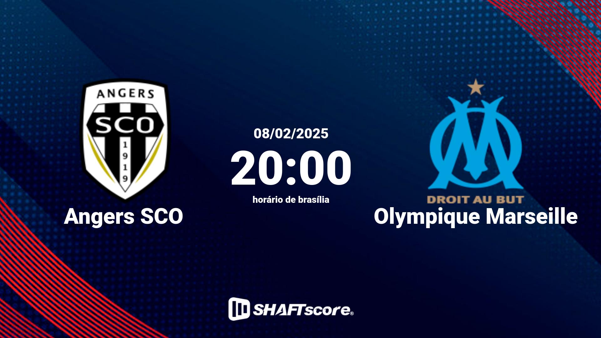 Estatísticas do jogo Angers SCO vs Olympique Marseille 08.02 20:00