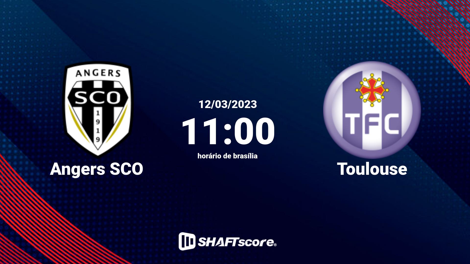 Estatísticas do jogo Angers SCO vs Toulouse 12.03 11:00