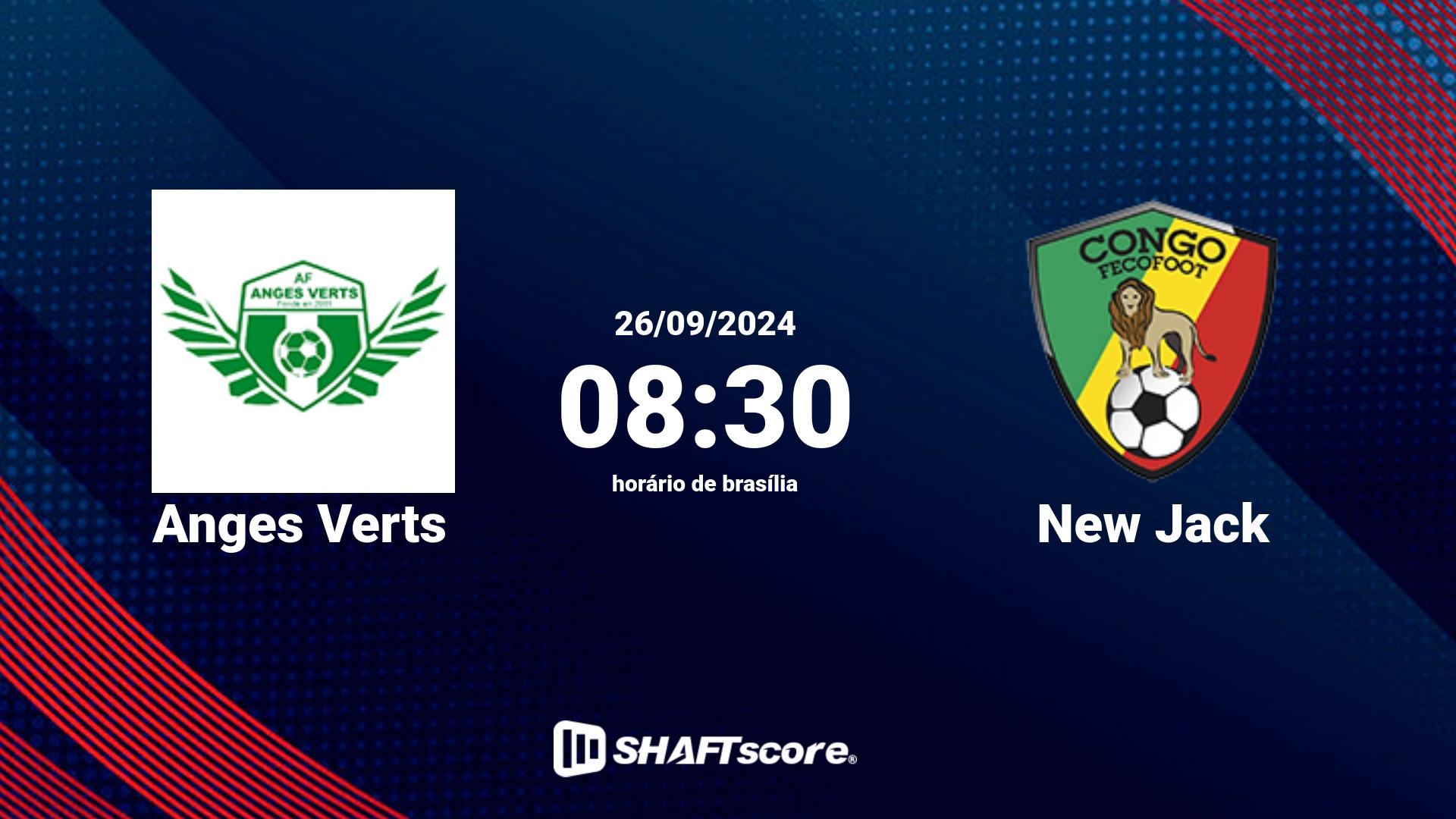 Estatísticas do jogo Anges Verts vs New Jack 26.09 08:30