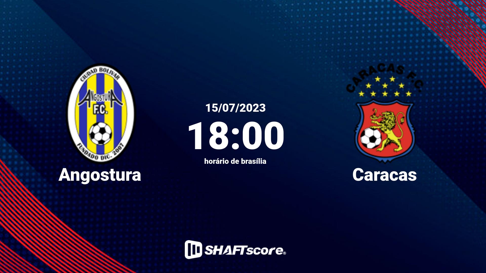 Estatísticas do jogo Angostura vs Caracas 15.07 18:00