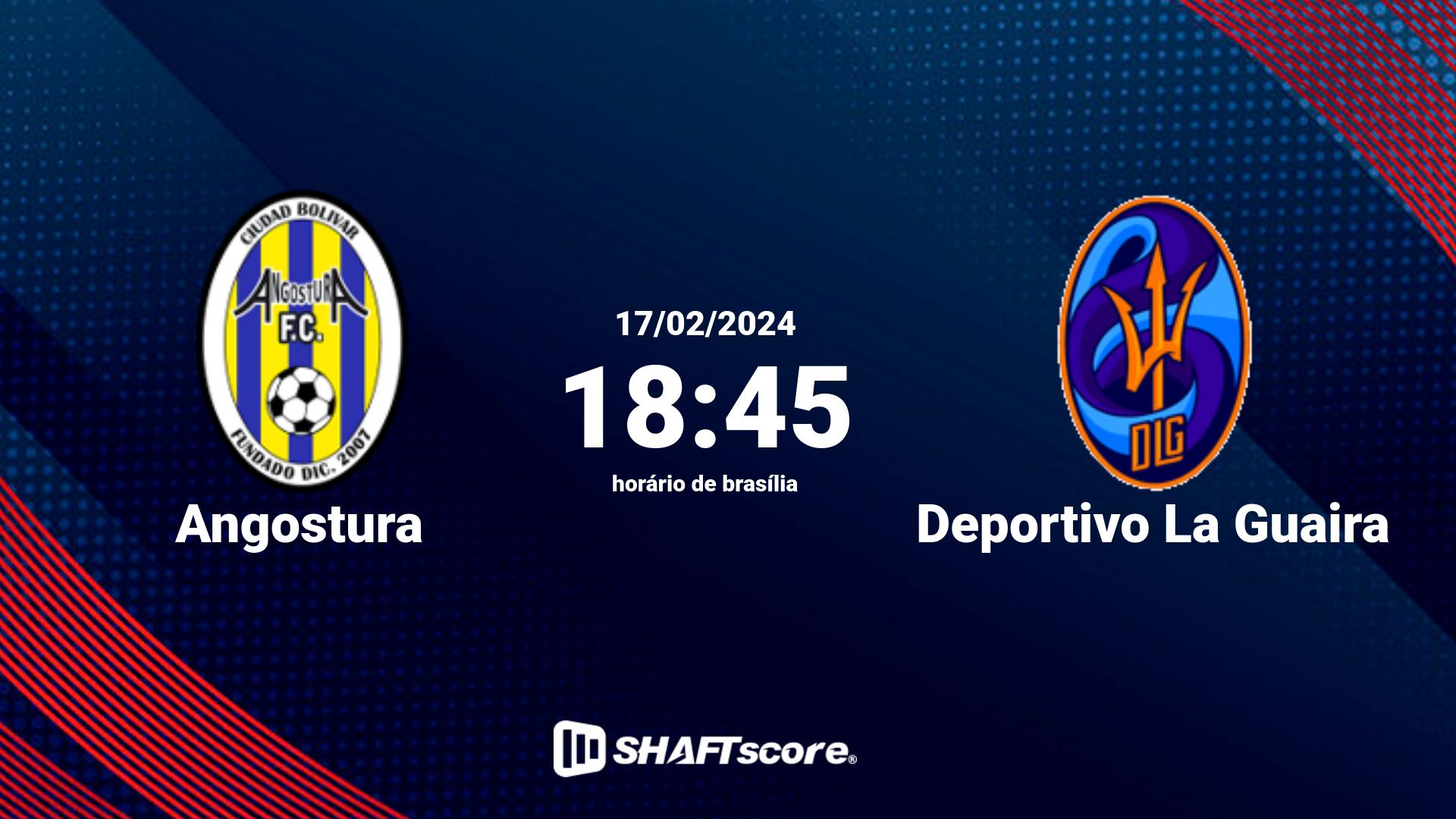 Estatísticas do jogo Angostura vs Deportivo La Guaira 17.02 18:45