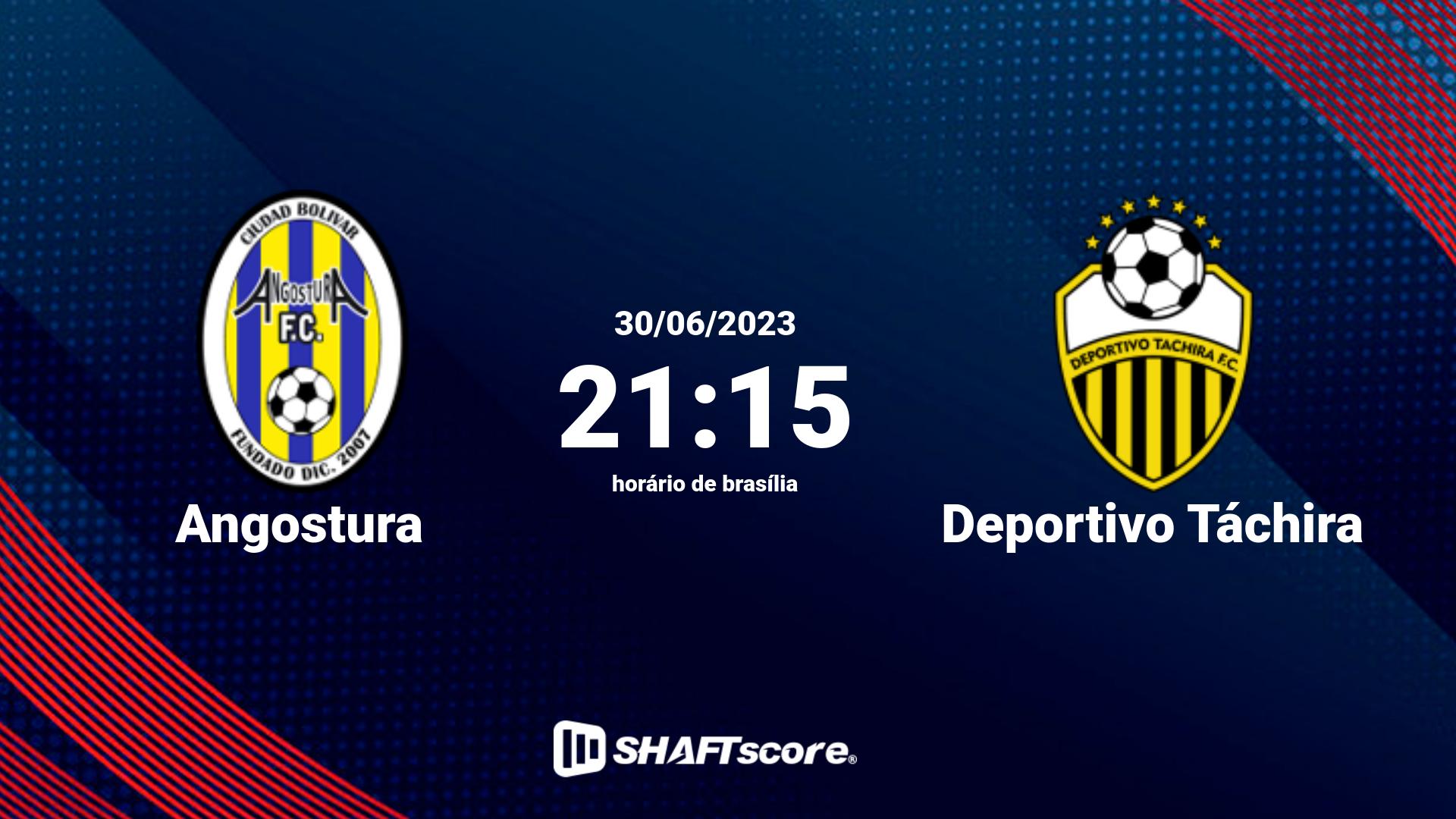 Estatísticas do jogo Angostura vs Deportivo Táchira 30.06 21:15