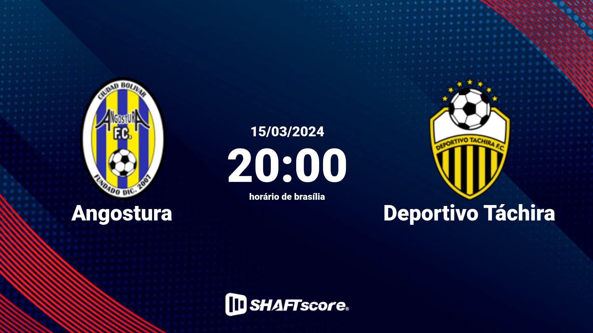 Estatísticas do jogo Angostura vs Deportivo Táchira 15.03 20:00