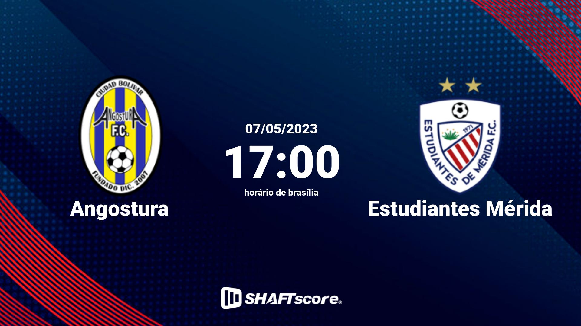 Estatísticas do jogo Angostura vs Estudiantes Mérida 07.05 17:00