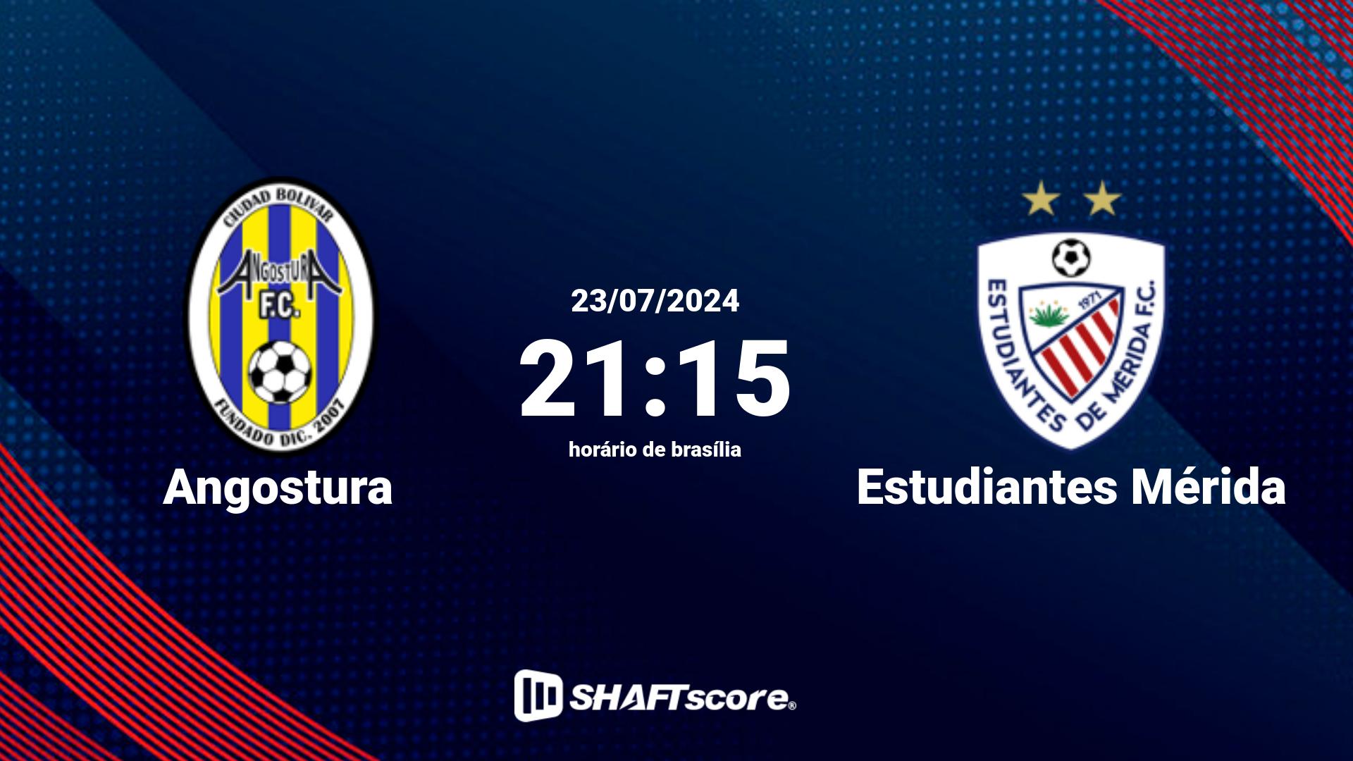 Estatísticas do jogo Angostura vs Estudiantes Mérida 23.07 21:15