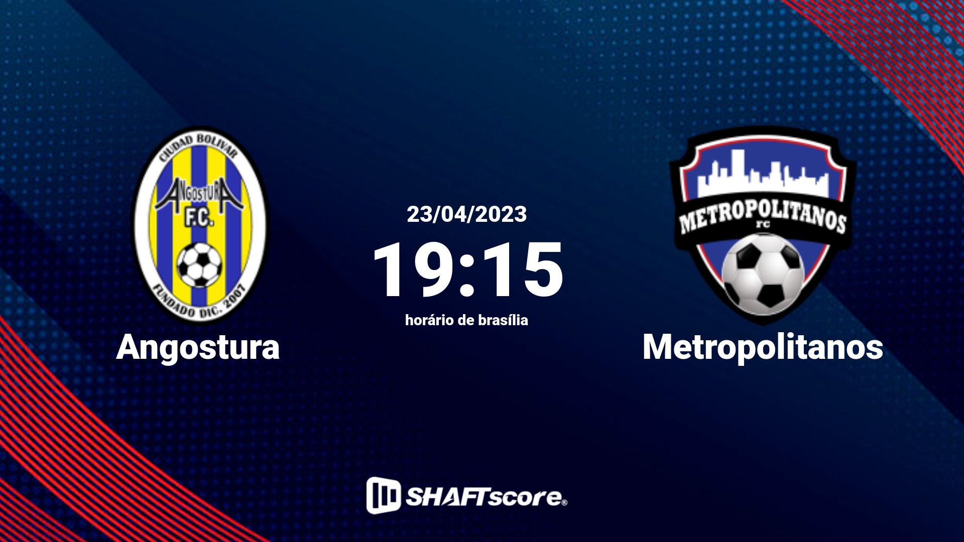 Estatísticas do jogo Angostura vs Metropolitanos 23.04 19:15