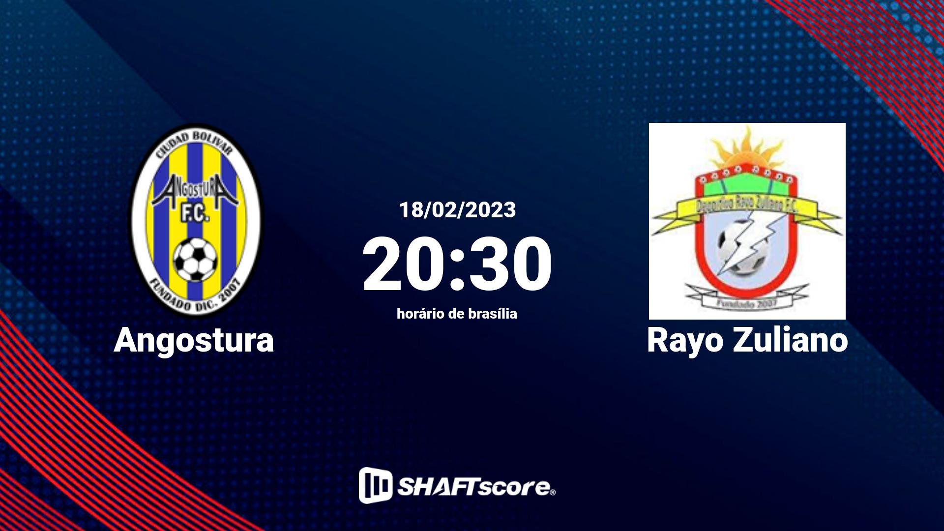 Estatísticas do jogo Angostura vs Rayo Zuliano 18.02 20:30