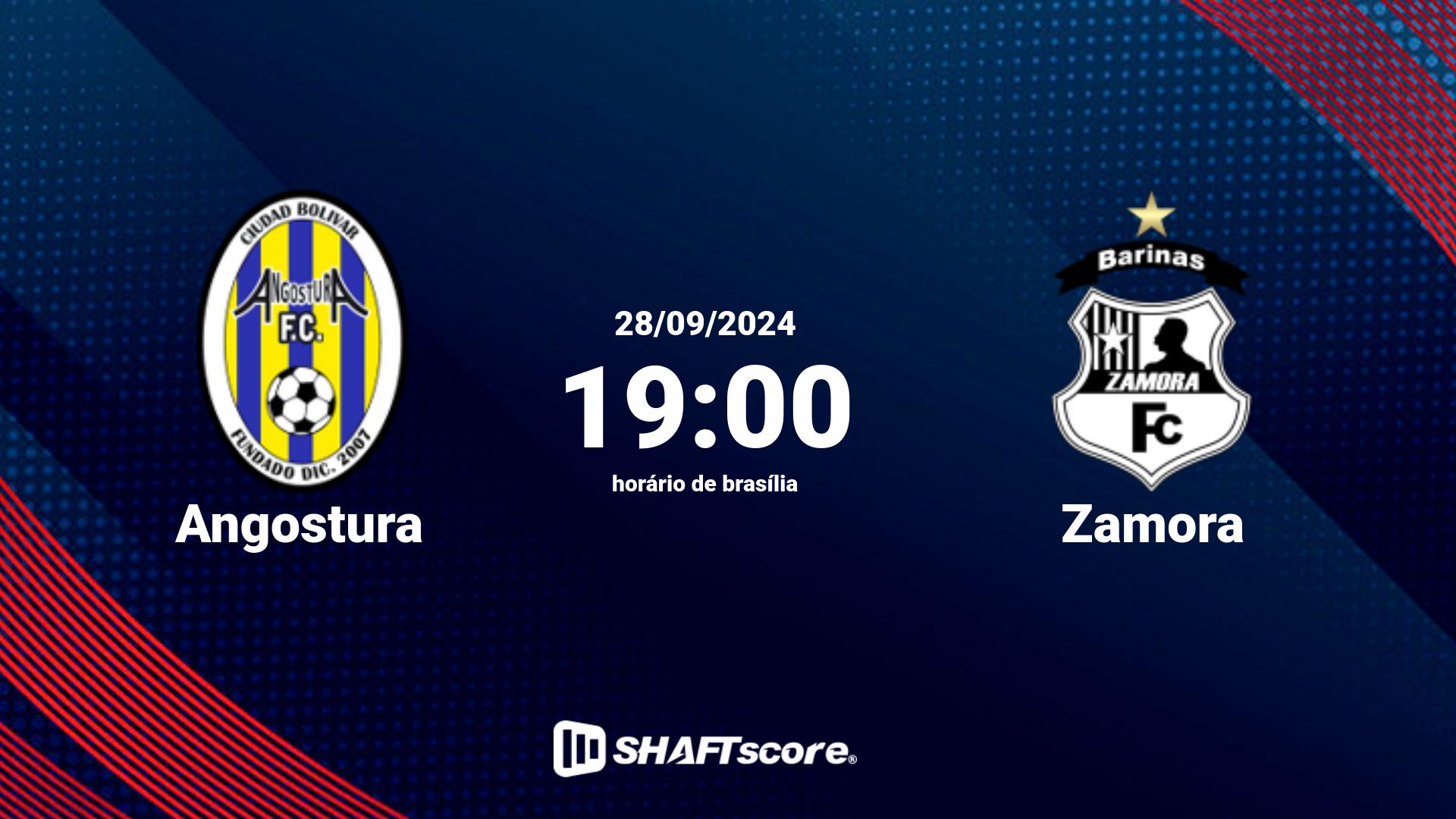 Estatísticas do jogo Angostura vs Zamora 28.09 18:00