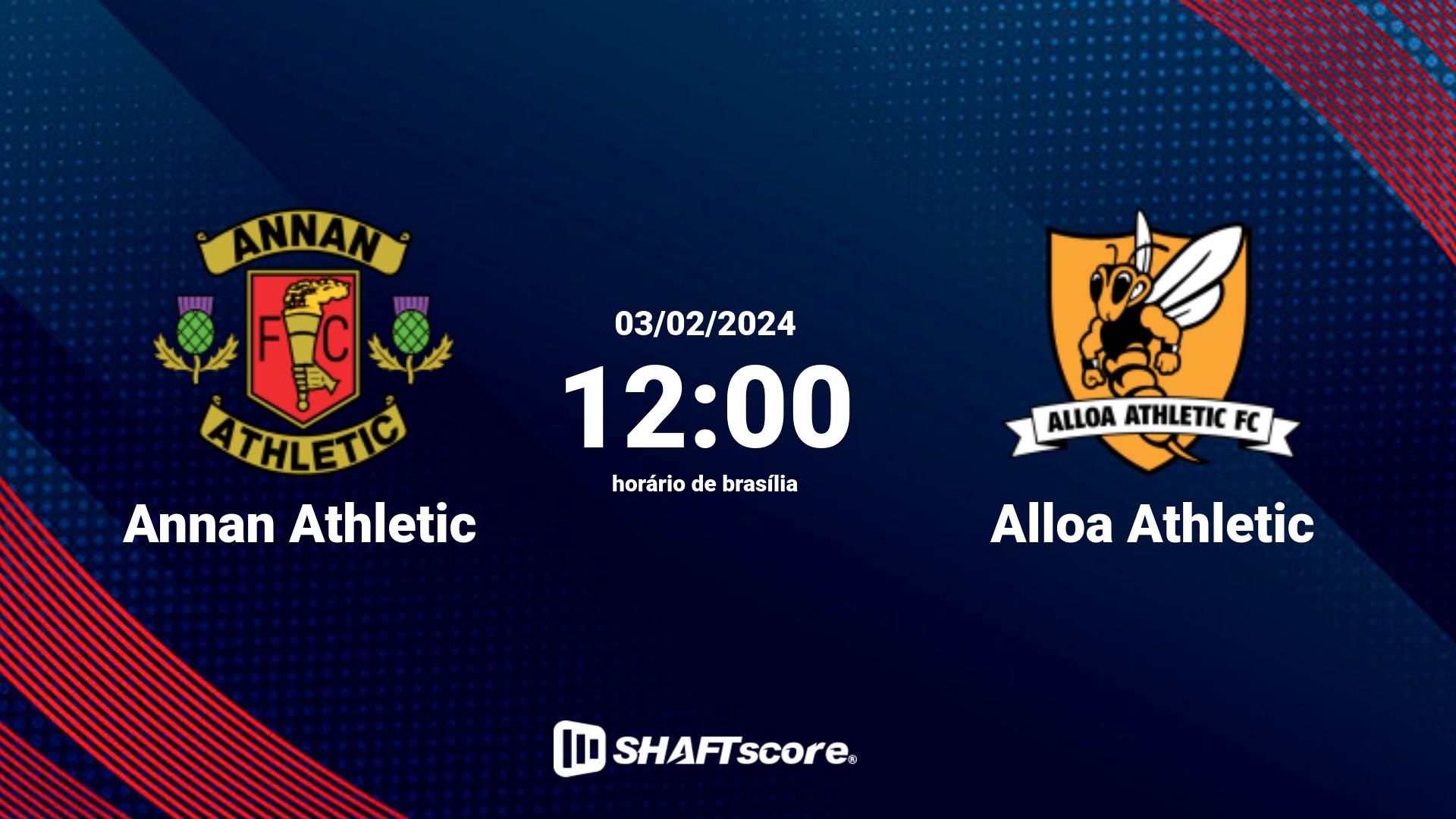 Estatísticas do jogo Annan Athletic vs Alloa Athletic 03.02 12:00