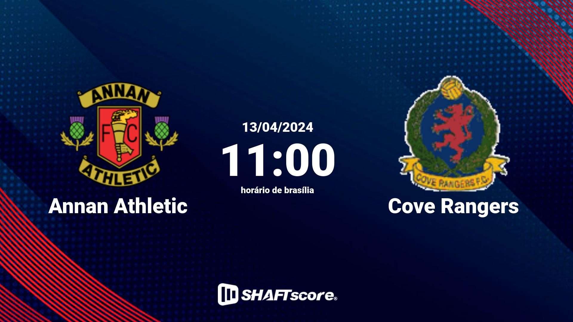 Estatísticas do jogo Annan Athletic vs Cove Rangers 13.04 11:00