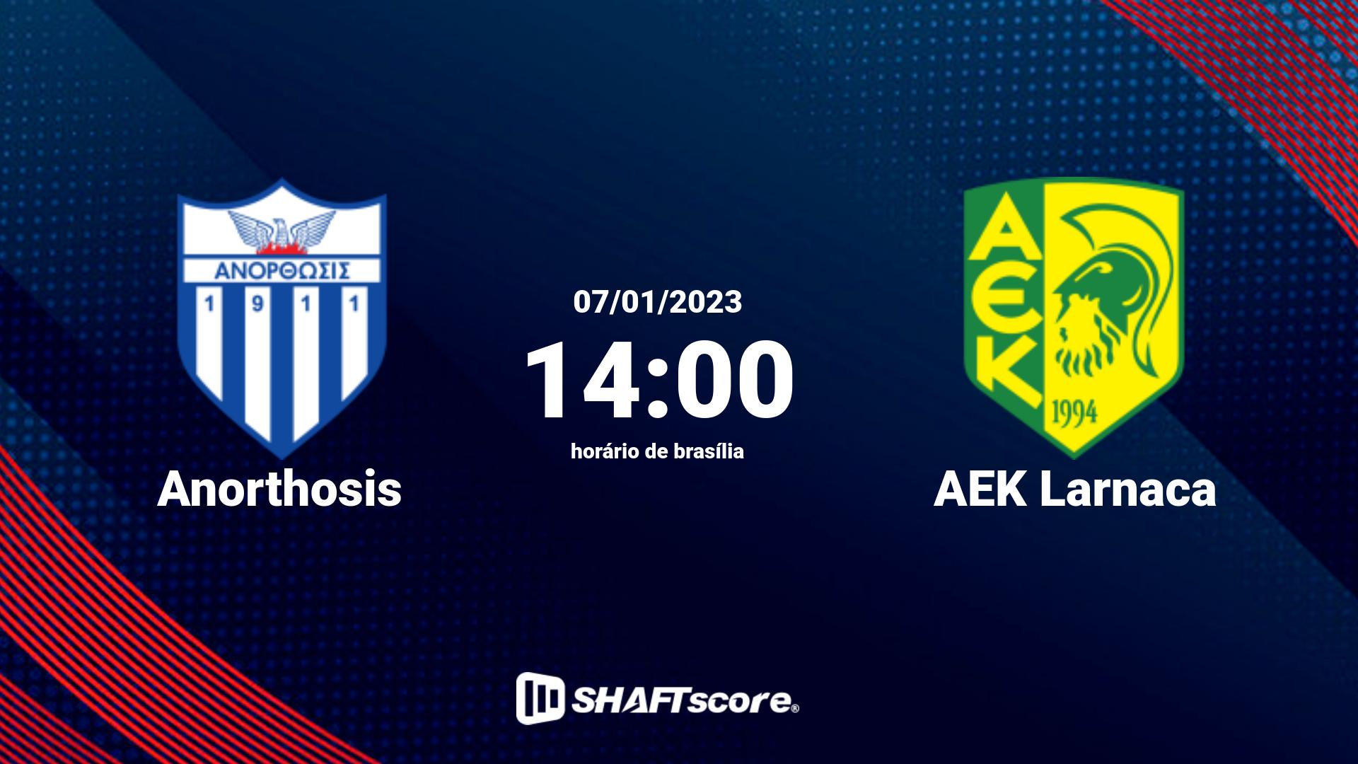 Estatísticas do jogo Anorthosis vs AEK Larnaca 07.01 14:00