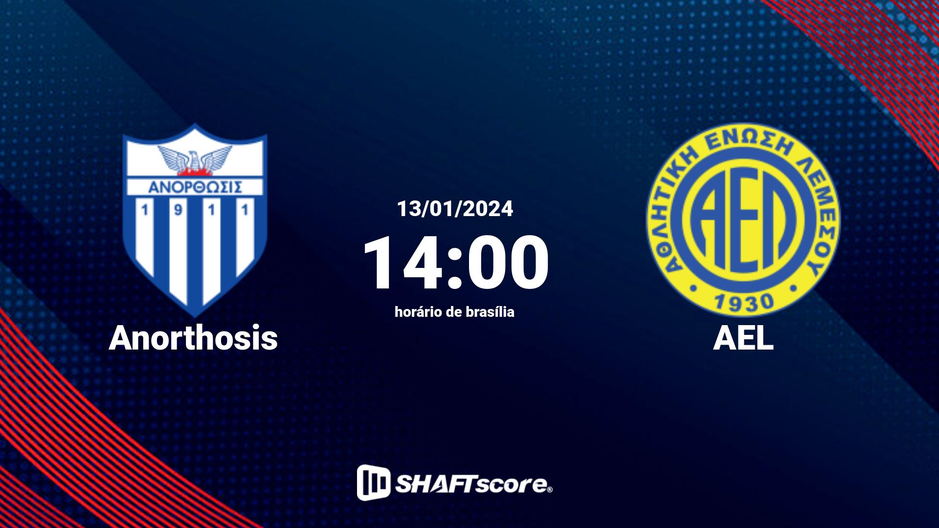 Estatísticas do jogo Anorthosis vs AEL 13.01 14:00