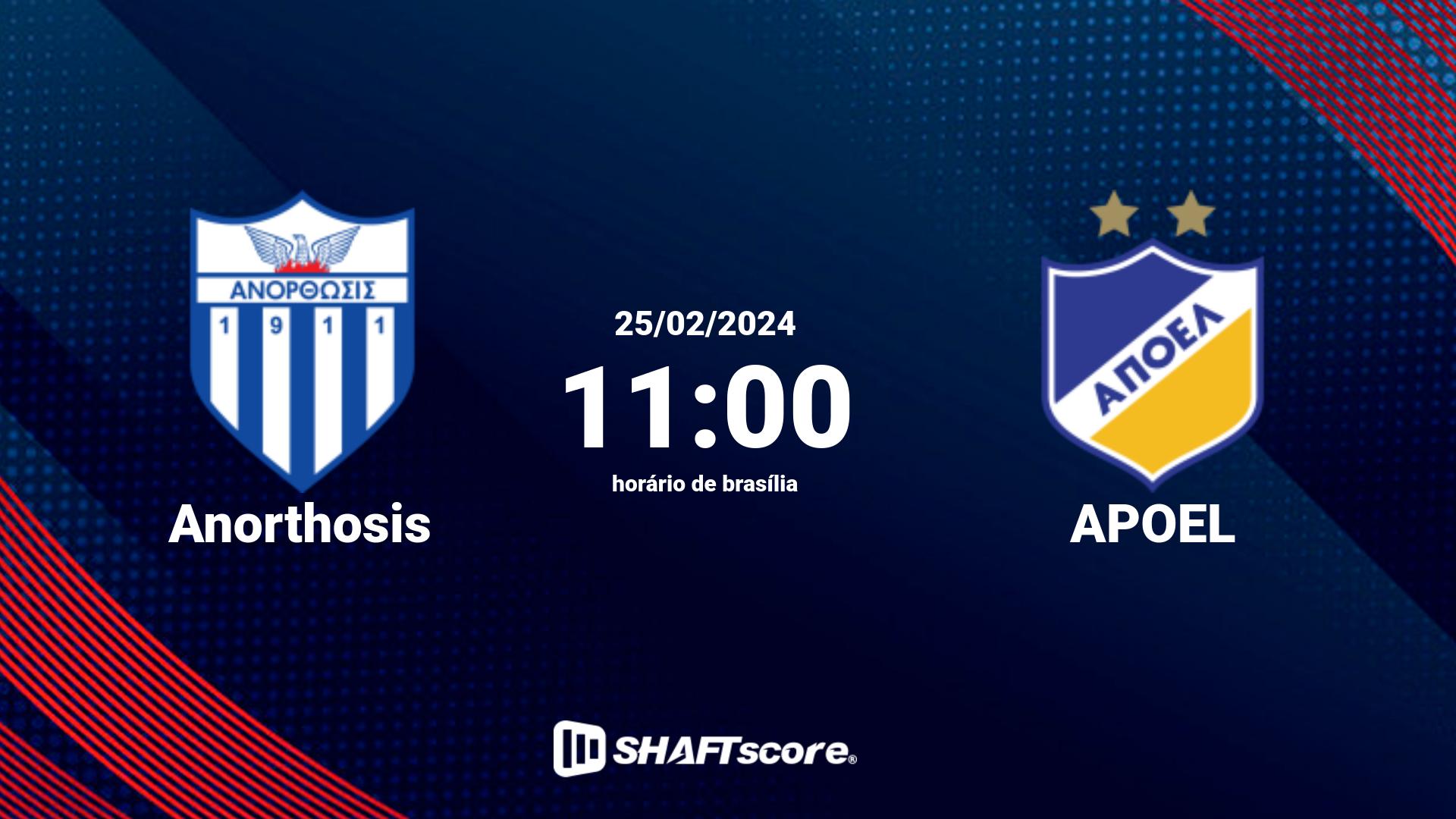 Estatísticas do jogo Anorthosis vs APOEL 25.02 11:00