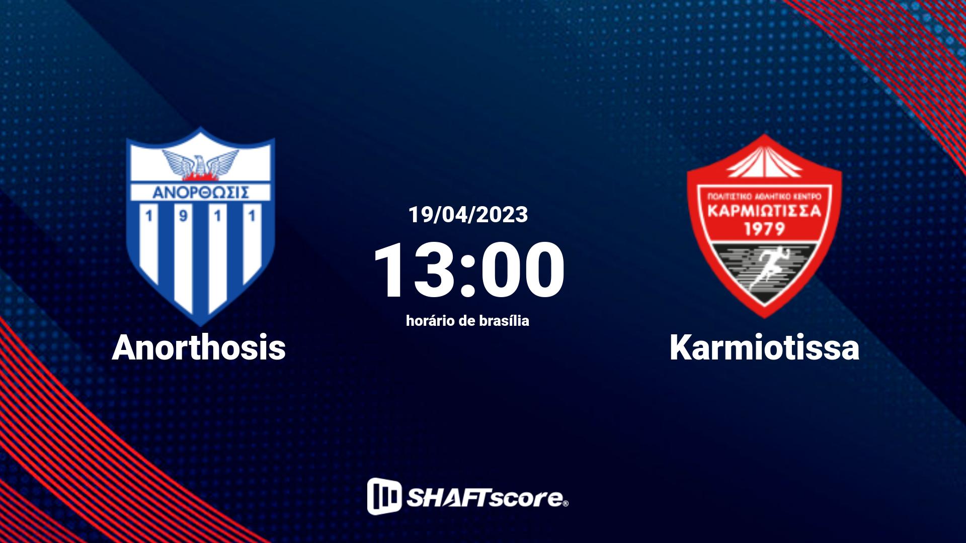 Estatísticas do jogo Anorthosis vs Karmiotissa 19.04 13:00