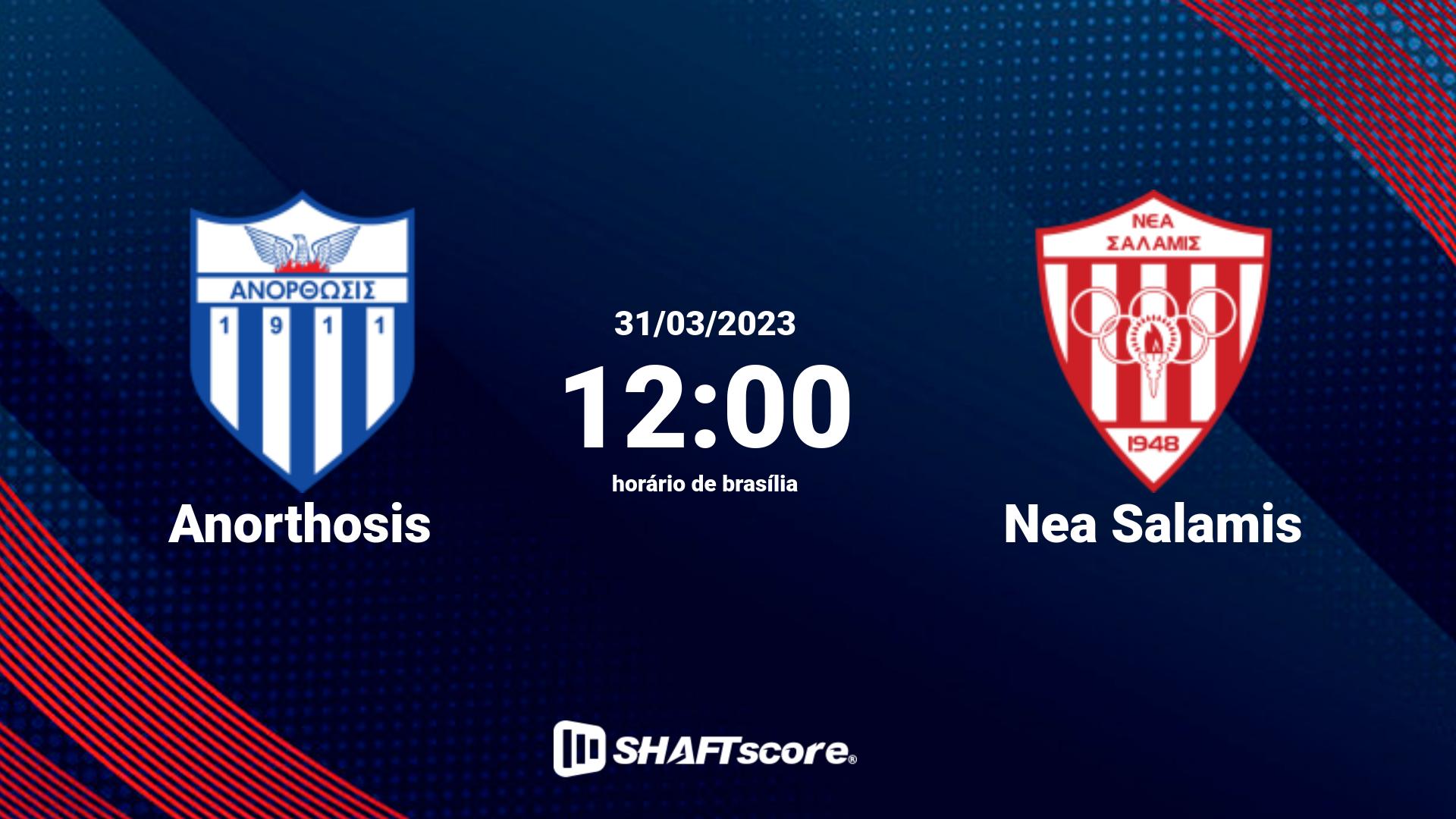 Estatísticas do jogo Anorthosis vs Nea Salamis 31.03 12:00