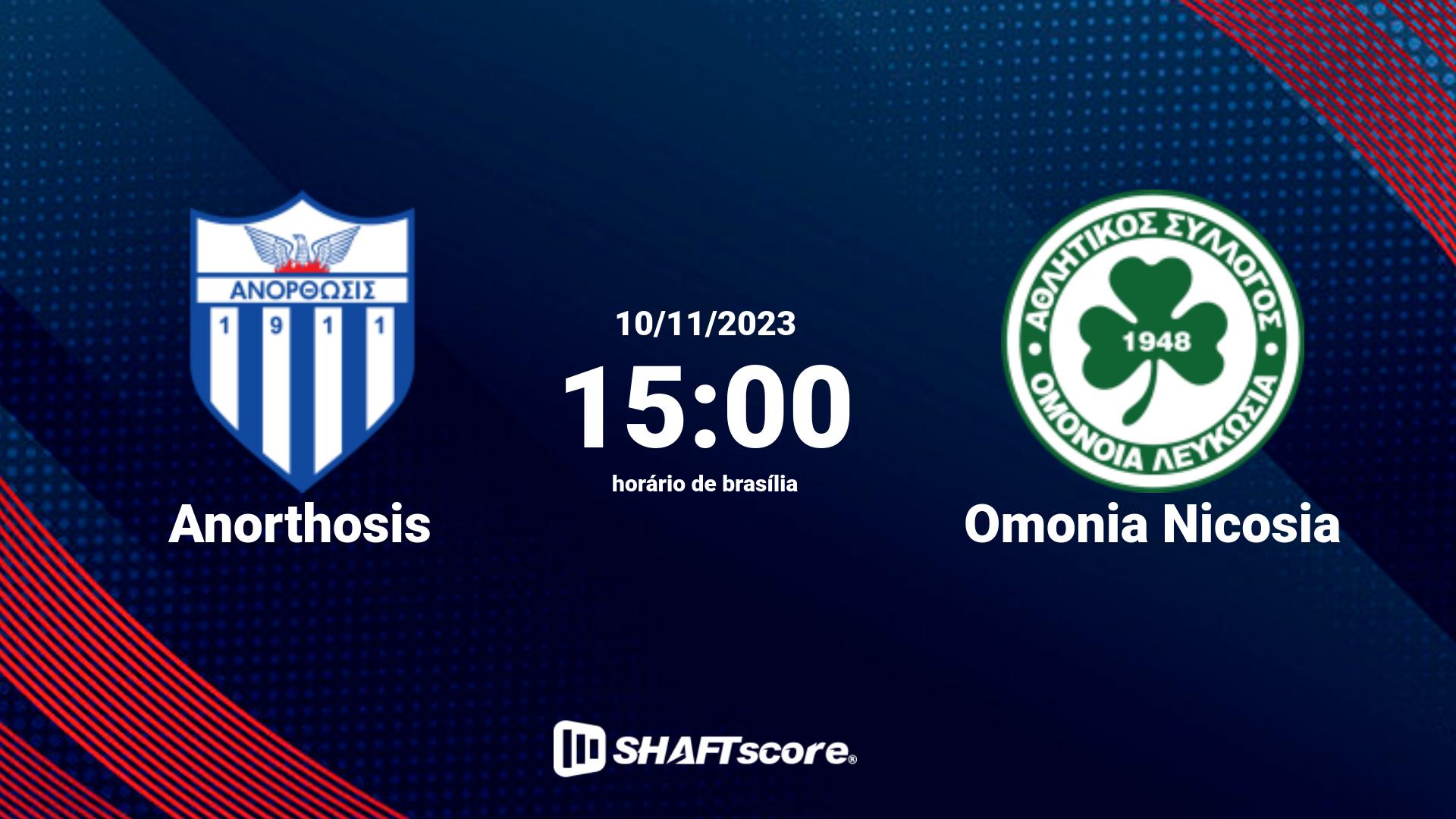 Estatísticas do jogo Anorthosis vs Omonia Nicosia 10.11 15:00