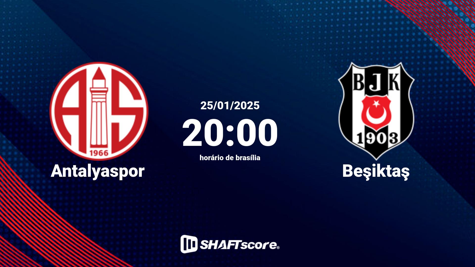 Estatísticas do jogo Antalyaspor vs Beşiktaş 25.01 20:00