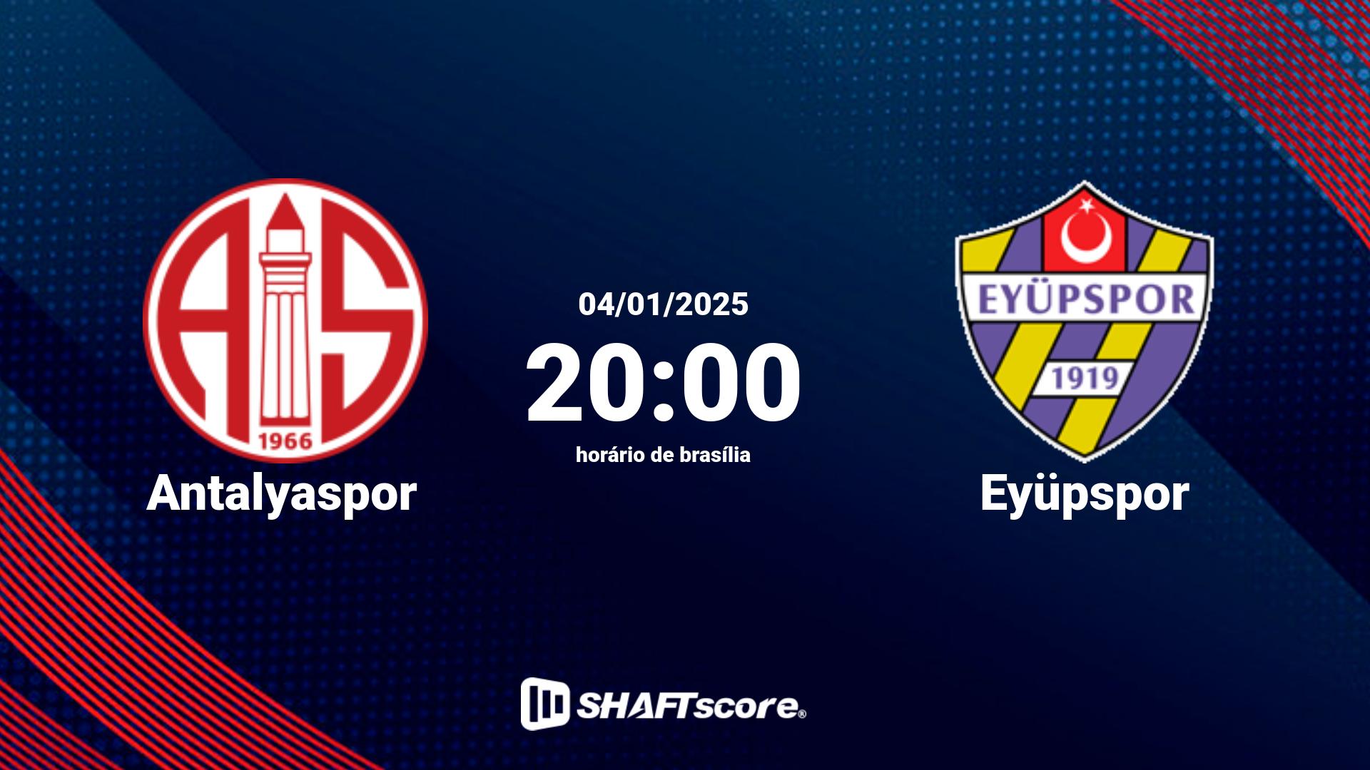 Estatísticas do jogo Antalyaspor vs Eyüpspor 04.01 20:00